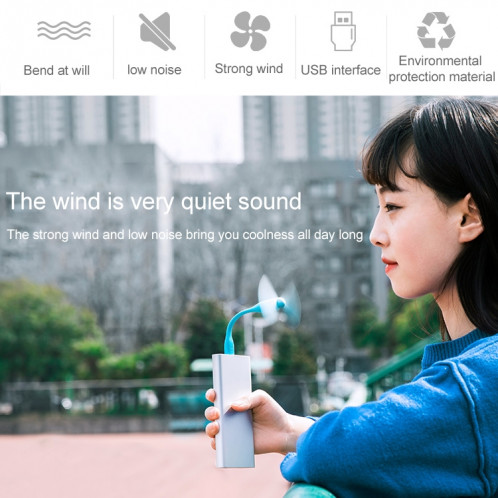 Ventilateur électrique USB mini-muet portable d'origine Xiaomi Mijia (bleu) SX152L232-07