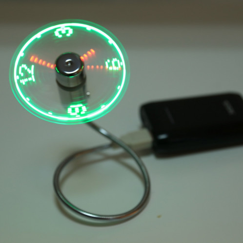 Ventilateur de lumière flexible de l'affichage LED de l'heure de mini horloge USB durable, DC 5V SH21561859-07