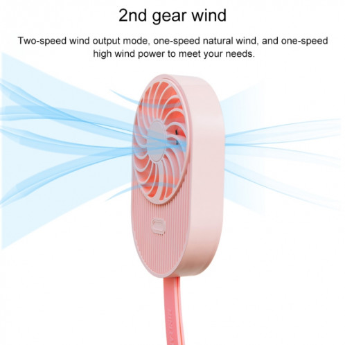 LLD-17 0.7-1.2W Forme De Crème Glacée Portable 2 Contrôle De Vitesse USB Ventilateur De Poche Avec Lanière (Vert) SH166G375-010