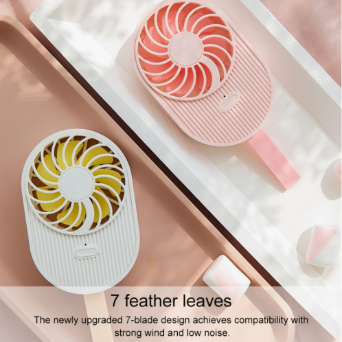 LLD-17 0.7-1.2W Forme De Crème Glacée Portable 2 Contrôle De Vitesse USB Ventilateur De Poche Avec Lanière (Vert) SH166G375-010