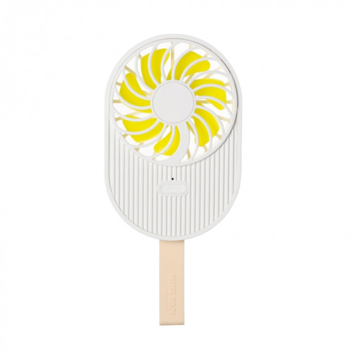 LLD-17 0.7-1.2W Forme de crème glacée Portable 2 vitesses Contrôle USB Ventilateur de poche avec cordon (blanc) SH166W752-010