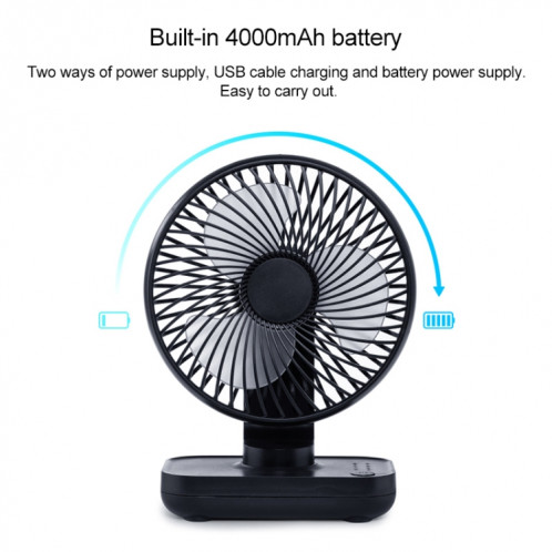 Ventilateur de bureau réglable à quatre vitesses et rechargeable USB D606 4W (rose) SH511F176-07