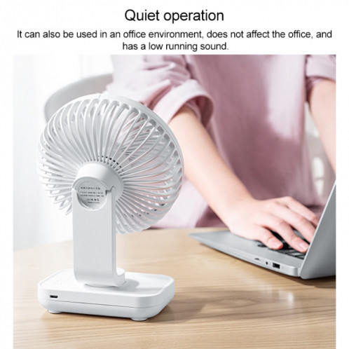 Ventilateur de bureau réglable à quatre vitesses et rechargeable USB D606 4W (rose) SH511F176-07