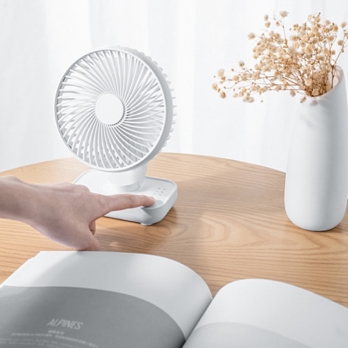 Ventilateur de bureau réglable portable à quatre vitesses rechargeable D606 4W USB (blanc) SH511W131-07