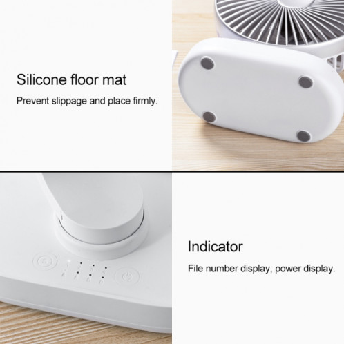D77 4W Micro USB et USB-C / Type-C Rechargeable Portable Ventilateur de bureau à secousse de tête automatique réglable à quatre vitesses (rose) SH512F1914-09