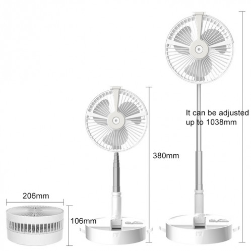 Ventilateur de pulvérisation d'humidification et d'hydratation Ventilateur pliable de bureau de chargement USB (blanc) SH905W1167-010