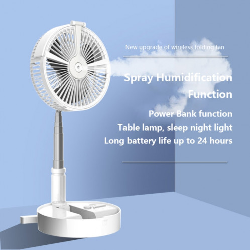 Ventilateur de pulvérisation d'humidification et d'hydratation Ventilateur pliable de bureau de chargement USB (blanc) SH905W1167-010