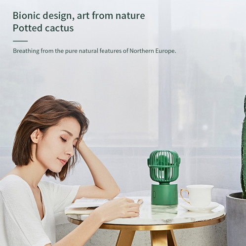 F6 Cactus Mini ventilateur portable USB tête secouante ventilateur électrique de bureau (vert) SH610G1877-012
