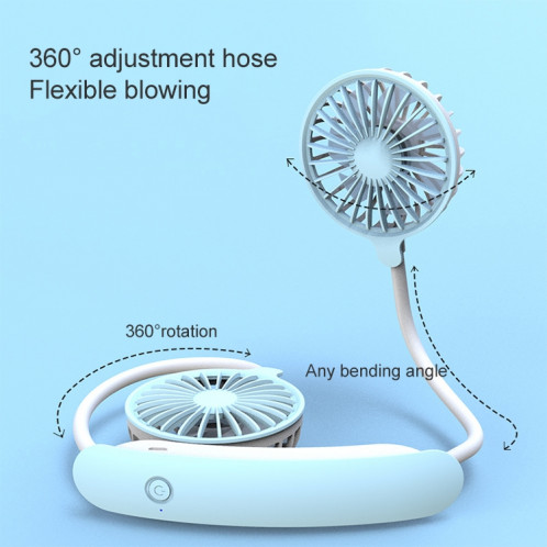 F6 Mini ventilateur de cou suspendu pour l'extérieur, chargement USB, petit ventilateur paresseux (rose) SH822F1649-08