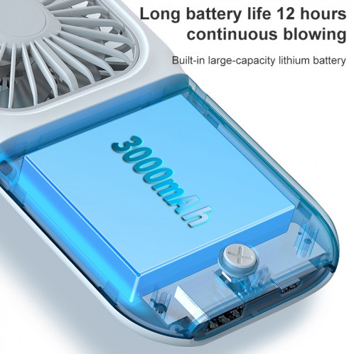 Ventilateur portable portatif de ventilateur portable de pochette de poche F20 Pliant Mute USB suspendue ventilateur de cou (bleu) SH830L1618-016