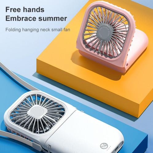 Ventilateur de bureau portable de ventilateur de poche de poche pour électroplastie F20 Pliant Mute USB suspendue ventilateur de cou (vert) SH830G1287-016