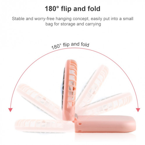 Ventilateur portable de poche de poche de poche F20 Bureau portable pliante Mute USB suspendue ventilateur de cou (rose) SH830F1647-016