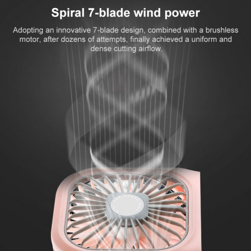 Ventilateur portable de poche de poche de poche F20 Bureau portable pliante Mute USB suspendue ventilateur de cou (rose) SH830F1647-016