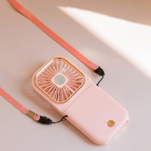 Ventilateur de bureau portatif de ventilateur portable de pochette de poche F30 pliante Mute USB suspendue ventilateur de cou, version améliorée (rose) SH831F1952-010