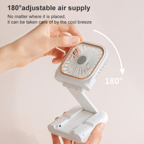 Ventilateur de bureau portatif de ventilateur portable de pochette de poche F30 pliante Mute USB suspendue ventilateur de cou, version améliorée (rose) SH831F1952-010