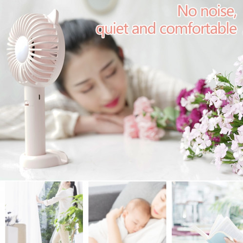 Ventilateur électrique de support de bureau multifonction N10, avec contrôle à 3 vitesses (rose) SH200F774-011