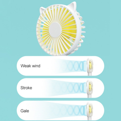 Ventilateur électrique de support de bureau multifonction N10, avec contrôle à 3 vitesses (blanc) SH200W994-011