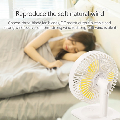 Ventilateur électrique de bureau muet de chargement USB réglable N11, avec contrôle à 3 vitesses (rose) SH201F1884-014