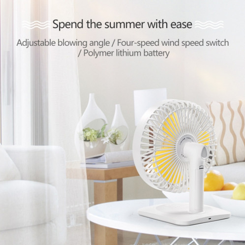 Ventilateur électrique de bureau muet de chargement USB réglable N11, avec contrôle à 3 vitesses (rose) SH201F1884-014