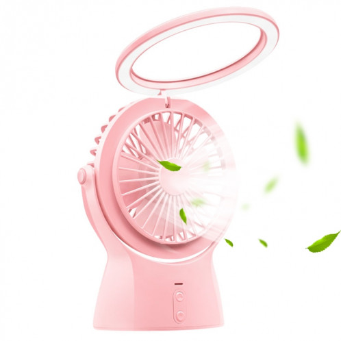 S1 Lampe de table à ventilateur électrique de bureau multifonction portable USB, avec contrôle à 3 vitesses (rose) SH202F625-011