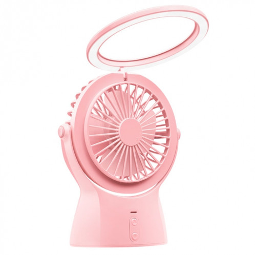 S1 Lampe de table à ventilateur électrique de bureau multifonction portable USB, avec contrôle à 3 vitesses (rose) SH202F625-011