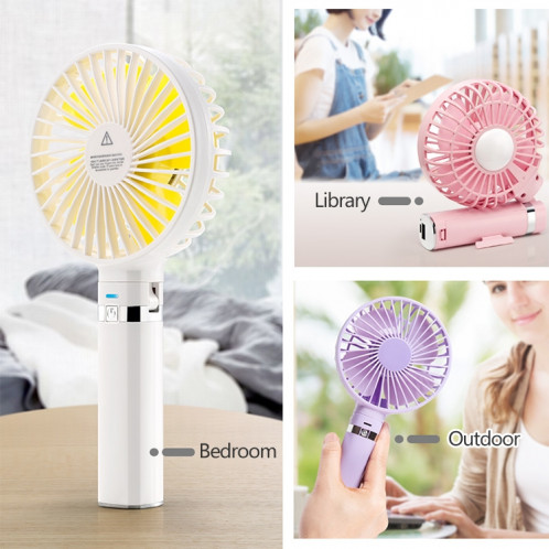 Ventilateur électrique portable pliable S2, avec contrôle à 3 vitesses et veilleuse (rose) SH203F1125-013