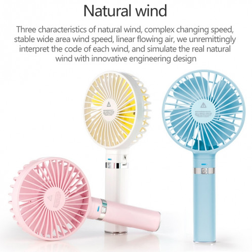 Ventilateur électrique portable pliable S2, avec contrôle à 3 vitesses et veilleuse (rose) SH203F1125-013