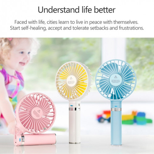 Ventilateur électrique portable pliable S2, avec contrôle à 3 vitesses et veilleuse (rose) SH203F1125-013