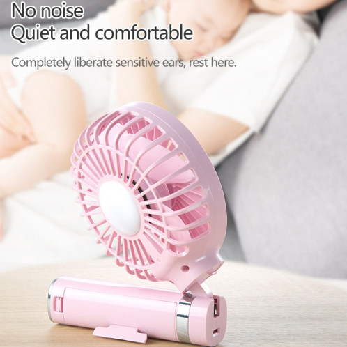 Ventilateur électrique portable pliable S2, avec contrôle à 3 vitesses et veilleuse (rose) SH203F1125-013