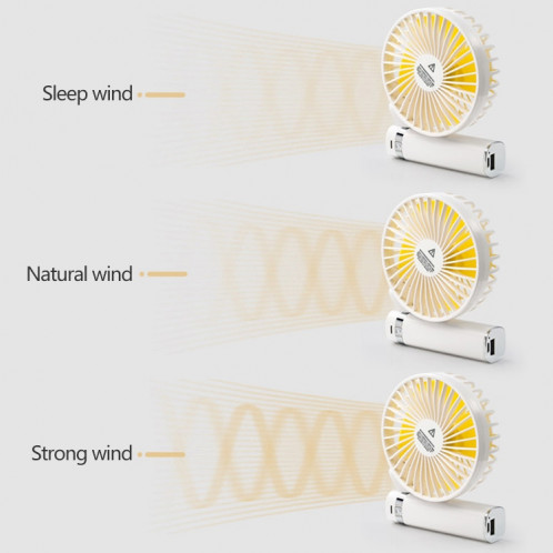 Ventilateur électrique portable pliable S2, avec contrôle à 3 vitesses et veilleuse (rose) SH203F1125-013