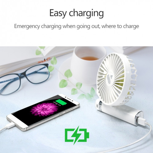 Ventilateur électrique portable pliable S2, avec contrôle à 3 vitesses et veilleuse (vert menthe) SH03MG837-013