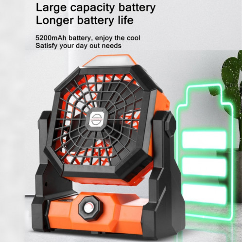 Ventilateur portatif extérieur X3 Ventilateur de refroidissement à air de charge USB avec lampe de nuit à DEL (vert) SH836G304-09