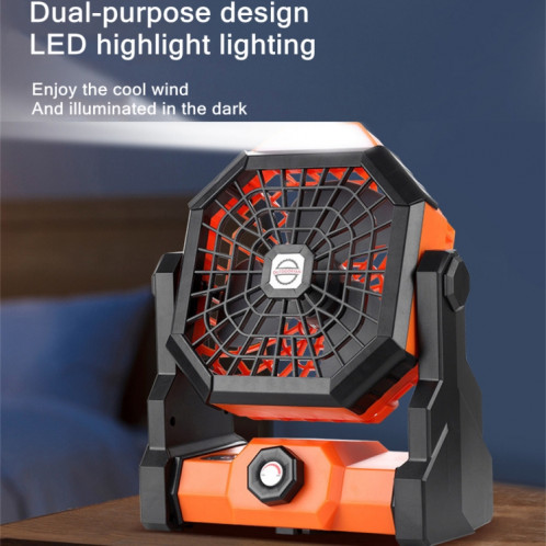Ventilateur portatif extérieur X3 Ventilateur de refroidissement à air de charge USB avec lampe de nuit à DEL (vert) SH836G304-09
