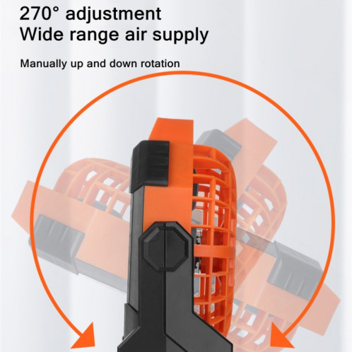 Ventilateur portatif extérieur X3 Ventilateur de refroidissement à air de charge USB avec lampe de nuit à DEL (Orange) SH836E1641-09