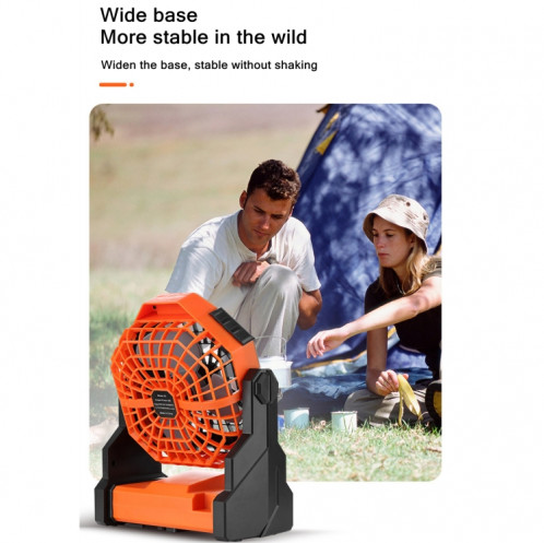 Ventilateur portatif extérieur X3 Ventilateur de refroidissement à air de charge USB avec lampe de nuit à DEL (Orange) SH836E1641-09