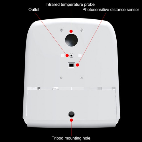 Distributeur automatique de Gel Hydroalcoolique sans contact 1000 ml + prise de température (blanc) SH142W433-09