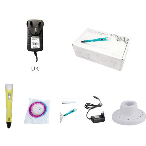 Stylo d'impression 3D portatif, prise britannique (jaune) SH036Y146-013