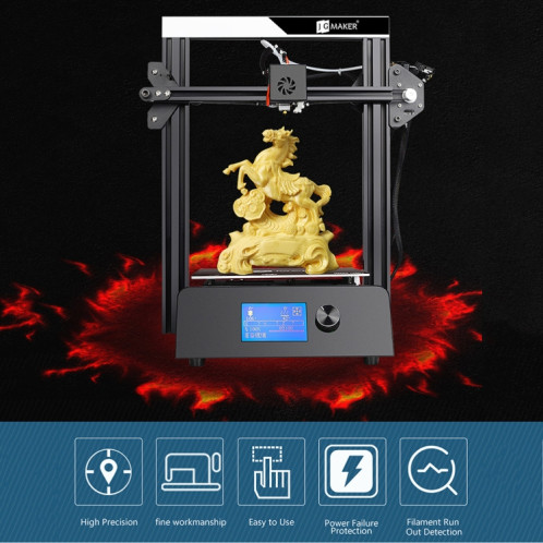 Imprimante 3D de bureau à écran LCD JGAURORA Magic 250W avec commande par bouton SJ0060425-013