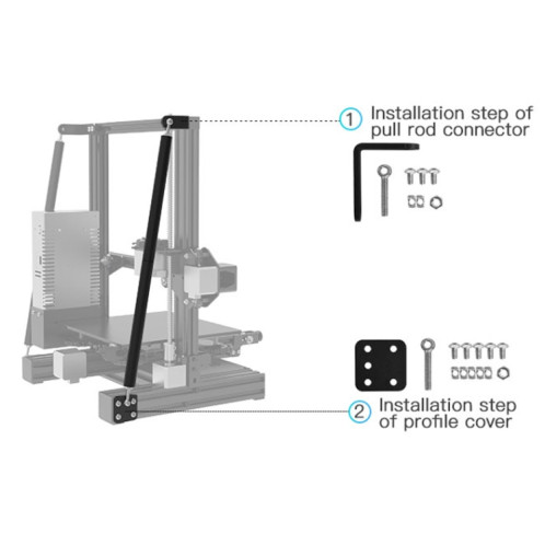 Creality Ender-3 / 3Pro Tie Rod Cadre de support fixe Support de structure d'imprimante 3D SC00671119-011