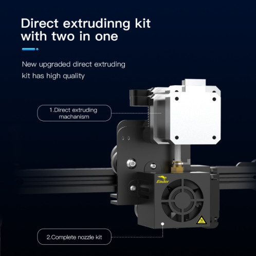 Creality Ender-3 Kit complet de buse d'extrudeuse pour mécanisme d'extrusion directe avec moteur pas à pas SC00691255-09