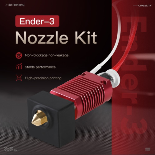 Kit d'extrémité chaude de buse d'extrudeuse Creality 24V 40W avec thermistance de température et tube chauffant pour imprimante 3D Ender-3 SC0072844-08
