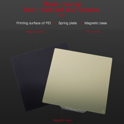 Creality PEI Priting Plate Feuille d'acier à ressort PEI double face avec base magnétique pour pièce d'imprimante 3D Ender-3 SC0076424-09