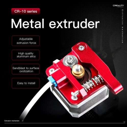 Kit d'extrudeuse Bowden à bloc rouge tout métal Creality pour imprimante 3D Ender-3 / Ender-3 Pro / Ender-3 V2 / CR-10 Pro V2 SC00781679-08