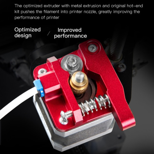 Kit d'extrudeuse Bowden à bloc rouge tout métal Creality pour imprimante 3D Ender-3 / Ender-3 Pro / Ender-3 V2 / CR-10 Pro V2 SC00781679-08