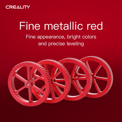 Creality Écrou de nivellement vissé à la main en métal rouge pour imprimante 3D Ender-3 / Ender-3 Pro / Ender-3 V2 / CR-10 Pro V2 (rouge) SC079R101-09