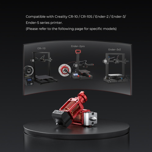 CREALITY Imprimante 3D Partie Spider Haute Température et Haut Débit Hotend Pro (Rouge) SC0087785-011