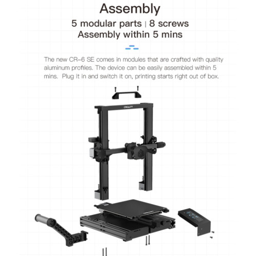 CREALITY CR-6 SE 350W Imprimante 3D bricolage intelligente sans nivellement, taille d'impression: 235 x 235 x 250 mm SC10US894-025