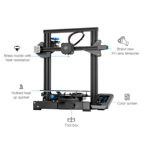 CREALITY Ender-3 V2 Craborundom Glass Platform Imprimante 3D DIY ultra-silencieuse, taille d'impression: 22 x 22 x 25 cm, prise américaine SC14UK509-015