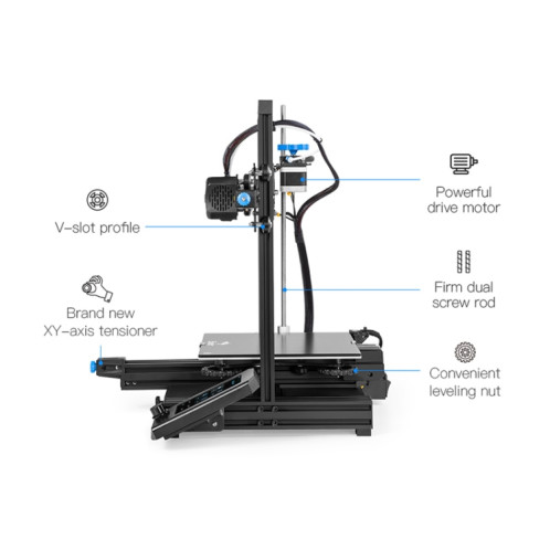 CREALITY Ender-3 V2 Craborundom Glass Platform Imprimante 3D DIY ultra-silencieuse, taille d'impression: 22 x 22 x 25 cm, prise américaine SC14UK509-015