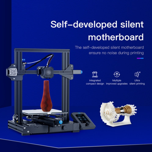 CREALITY Ender-3 V2 Craborundom Glass Platform Imprimante 3D DIY ultra-silencieuse, taille d'impression: 22 x 22 x 25 cm, prise américaine SC14UK509-015